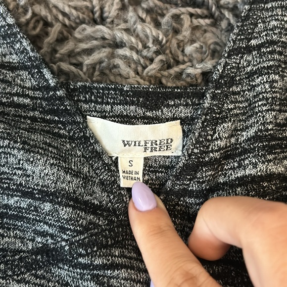 Wilfred Free (Aritzia) bodysuit in a grey/black marble color. - Picture 2 of 3